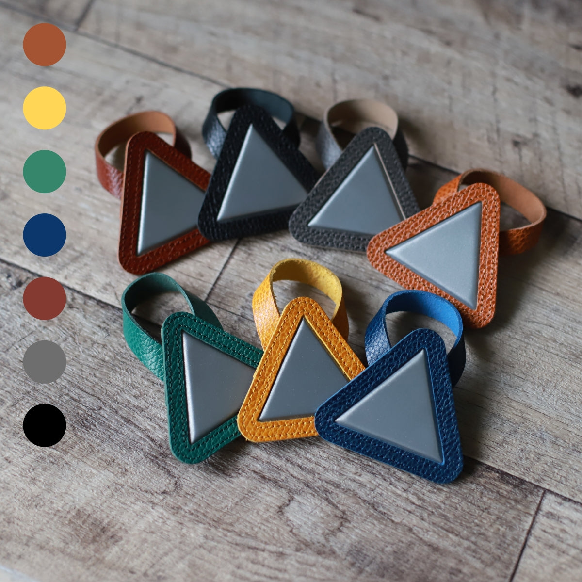 自転車用 反射板 レザー おにぎりリフレクター 牛革