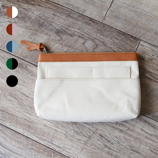 DUO ポーチ サコッシュ|3WAY|小物入れ|帆布|本革バッグインバッグ