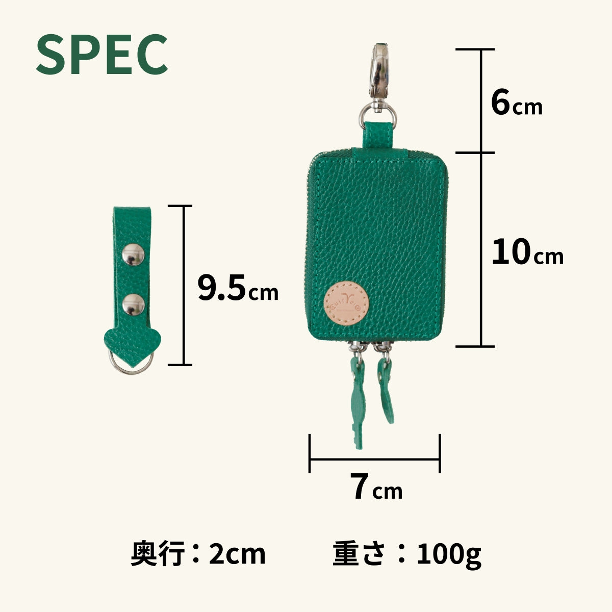 コンパクト財布 イタリアンレザー 牛革 ミニ財布 商品スペック_1
