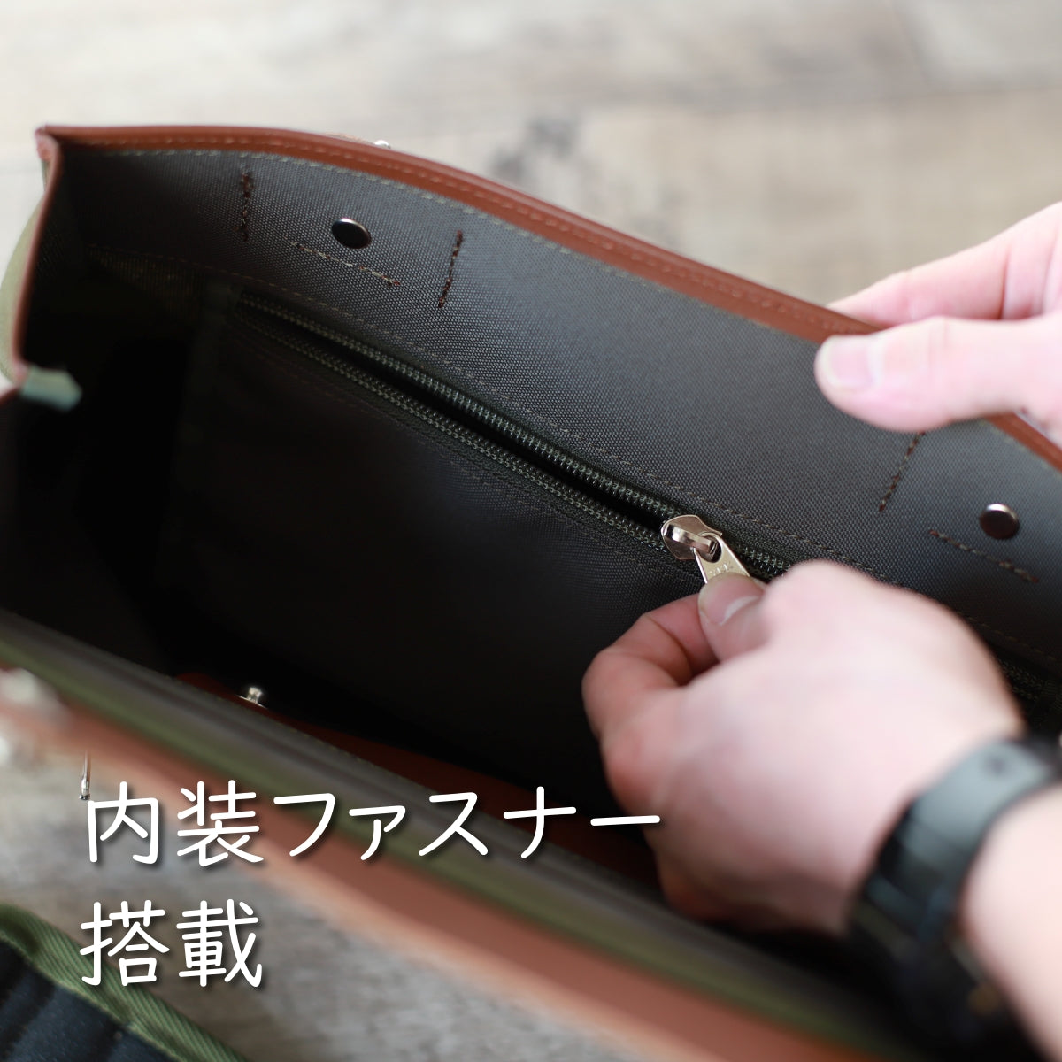 スリングバッグ スリングポストマン 防水牛革 CORDURA® 内装ファスナー