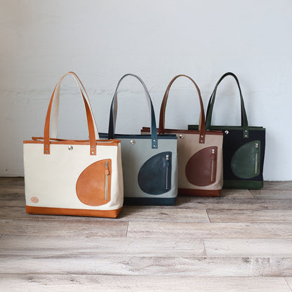 トートバッグ DUOトートver2 ｜ 帆布 牛革 収納カスタマイズ 全色