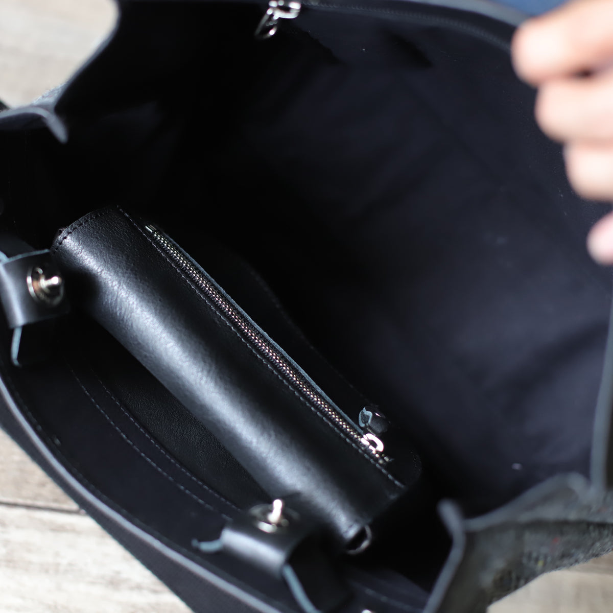 ポストマンバッグ リトルポストマン ハリスツイード 牛革 内装