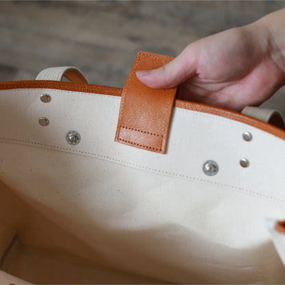 トートバッグ DUOトートver2 ｜ 帆布 牛革 内装 ホック