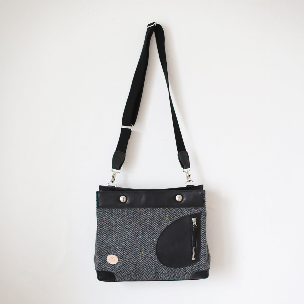 ポストマンバッグ リトルポストマン ハリスツイード 牛革