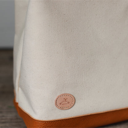 トートバッグ DUOトートver2 ｜ 帆布 牛革 帆布の質感