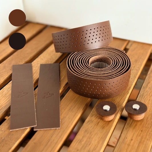 【防水】レザー バーテープ 穴あき ｜ ロードバイク用 本革 国産