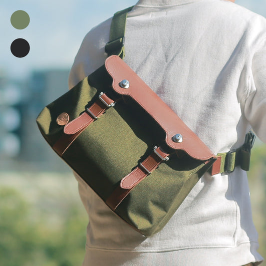 スリングバッグ スリングポストマン 防水牛革 CORDURA®